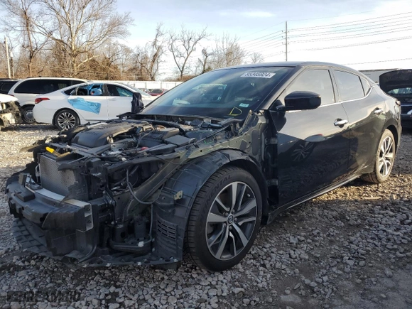 2019 Nissan Maxima SR with VIN 1N4AA6AV6KC379799, listed as a Copart auction lot 85345924 with 43,609 mi miles and Salvage Title. Bid and sale history available at carsss.com. Image 1.