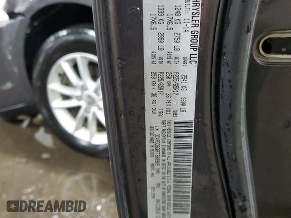2015 Dodge Journey SXT with VIN 3C4PDDBG6FT600909, listed as a Copart auction lot 46151545 with 121,827 mi miles and Salvage Title. Bid and sale history available at DreamBid. Image 14.