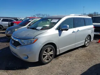 2014 Nissan Quest S with VIN JN8AE2KP6E9100574, listed as a IAAI auction lot 41658656 with 137,335 mi miles. Bid and sale history available at carsss.com. Image 2.