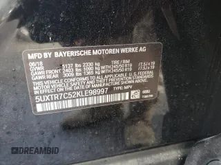 2019 BMW X3 sDrive30i with VIN 5UXTR7C52KLE98997, listed as a Copart auction lot 50659845 with 98,108 mi miles and Salvage Title. Bid and sale history available at carsss.com. Image 13.