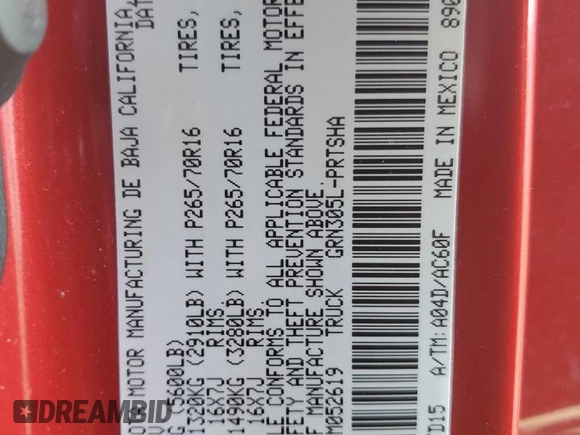 2017 Toyota Tacoma SR5 z VIN 3TMCZ5AN2HM052619, wystawiony jako Copart lot #50649525 z przebiegiem 89 194 mil mil oraz Szkoda całkowita • Salvage title. Historia ofert i sprzedaży dostępna na DreamBid. Obrazek 14.