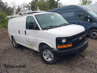 2016 Chevrolet Express Cargo Van with VIN 1GCWGAFF7G1151428, listed as a IAAI auction lot 41849380 with 124,553 mi miles. Bid and sale history available at carsss.com. Image 1.