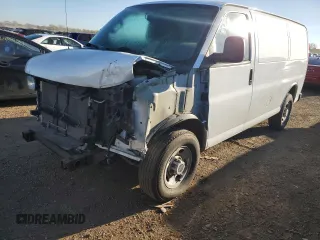 2017 GMC Savana Cargo Van with VIN 1GTW7AFF3H1283443, listed as a Copart auction lot 76505454 with 0 mi miles and Salvage Title. Bid and sale history available at carsss.com. Image 1.