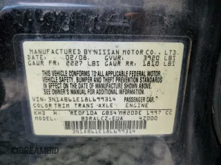 2008 Nissan Sentra S with VIN 3N1AB61E18L699314, listed as a Copart auction lot 62809975 with 193,039 mi miles and Salvage title. Bid and sale history available at DreamBid. Image 12.