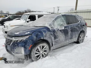2022 Chevrolet Equinox Premier z VIN 3GNAXXEV2NS186726, wystawiony jako Copart lot #89298585 z przebiegiem Nie podano mil oraz Szkoda całkowita • Salvage title. Historia ofert i sprzedaży dostępna na DreamBid. Obrazek 1.