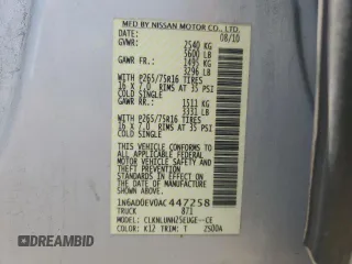 2010 Nissan Frontier SE with VIN 1N6AD0EV0AC447258, listed as a Copart auction lot 64122925 with 112,397 mi miles and Clean title. Bid and sale history available at DreamBid. Image 12.