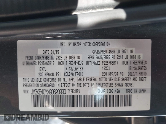2016 Mazda CX-5 Touring with VIN JM3KE4CYXG0620990, listed as a IAAI auction lot 41978738 with 91,237 mi miles and . Bid and sale history available at carsss.com. Image 9.
