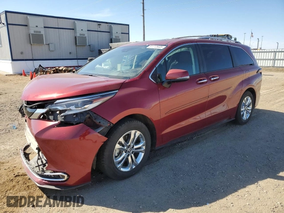 2023 Toyota Sienna Platinum with VIN 5TDESKFC9PS100229, listed as a Copart auction lot 51113935 with 52,539 mi miles and Salvage title. Bid and sale history available at DreamBid. Image 1.