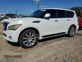 2012 Infiniti QX56 7-passenger with VIN JN8AZ2NF8C9517540, listed as a Copart auction lot 75046604 with 213,468 mi miles and Salvage Title. Bid and sale history available at carsss.com. Image 1.