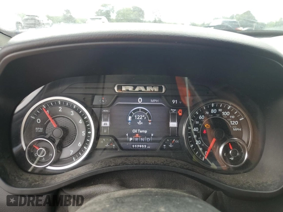 2019 Ram 1500 Big Horn with VIN 1C6SRFFT7KN739947, listed as a Copart auction lot 60479355 with 117,953 mi miles and Salvage title. Bid and sale history available at DreamBid. Image 9.