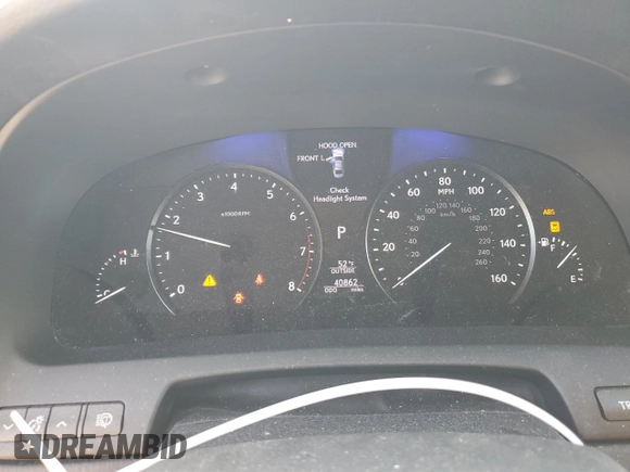 2014 Lexus LS 460 with VIN JTHCL5EF4E5022820, listed as a Copart auction lot 52346385 with 40,862 mi miles and Salvage Title. Bid and sale history available at DreamBid. Image 9.