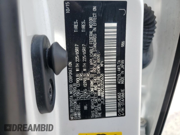 2016 Lexus NX 200t z VIN JTJYARBZ2G2025638, wystawiony jako Copart lot #53460665 z przebiegiem 80 946 mil mil oraz Szkoda całkowita • Salvage title. Historia ofert i sprzedaży dostępna na DreamBid. Obrazek 13.