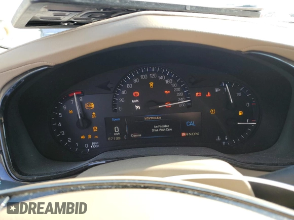 2015 Cadillac CTS Luxury AWD with VIN 1G6AX5SX5F0142864, listed as a Copart auction lot 44492445 with 87,199 mi miles and Salvage Title. Bid and sale history available at DreamBid. Image 9.