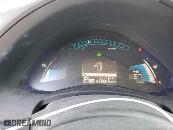 2015 Nissan LEAF S with VIN 1N4AZ0CP4FC315769, listed as a Copart auction lot 53134425 with 80,719 mi miles and Salvage Title. Bid and sale history available at DreamBid. Image 9.