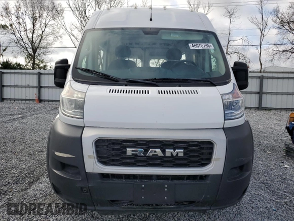 2020 Ram ProMaster Cargo with VIN 3C6TRVDG2LE101664, listed as a Copart auction lot 46073795 with 89,534 mi miles and Non Repairable. Bid and sale history available at carsss.com. Image 5.