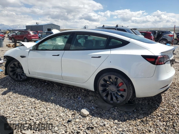 2023 Tesla Model 3 Performance z VIN 5YJ3E1EC1PF706879, wystawiony jako Copart lot #53369295 z przebiegiem 15 825 mil mil oraz Szkoda całkowita • Salvage title. Historia ofert i sprzedaży dostępna na DreamBid. Obrazek 2.