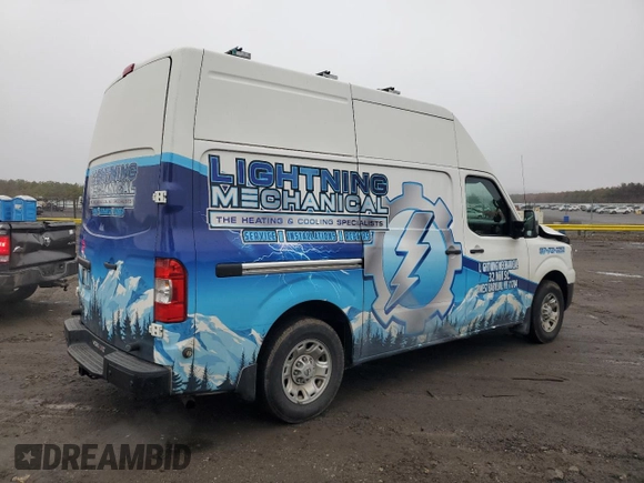 2021 Nissan NV SV with VIN 1N6AF0LY8MN800507, listed as a Copart auction lot 82896564 with 58,295 mi miles and Salvage Title. Bid and sale history available at carsss.com. Image 3.