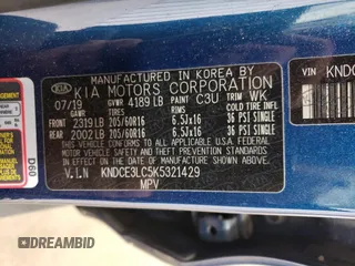 2019 Kia Niro Touring with VIN KNDCE3LC5K5321429, listed as a Copart auction lot 87474394 with 107,349 mi miles and Salvage Title. Bid and sale history available at carsss.com. Image 13.
