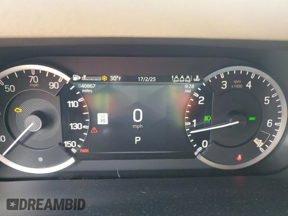 2022 Land Rover Defender SE with VIN SALEP7RU1N2091011, listed as a Copart auction lot 44146415 with 40,867 mi miles and Salvage title. Bid and sale history available at DreamBid. Image 9.