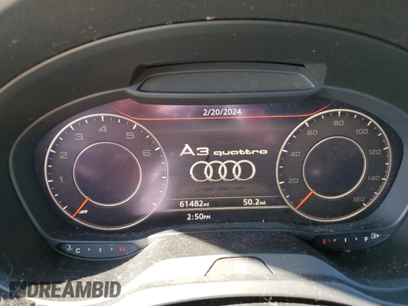 2018 Audi A3 Sedan Premium with VIN WAUB8GFFXJ1076839, listed as a Copart auction lot 43738434 with 61,482 mi miles. Bid and sale history available at carsss.com. Image 9.