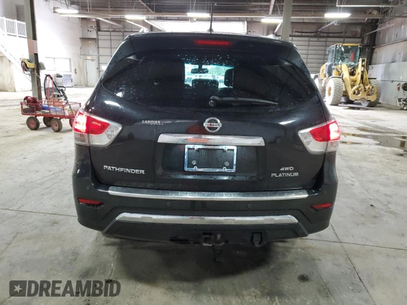 2015 Nissan Pathfinder Platinum z VIN 5N1AR2MM6FC702457, wystawiony jako Copart lot #55302175 z przebiegiem 132 255 mil mil oraz Szkoda całkowita • Salvage title. Historia ofert i sprzedaży dostępna na DreamBid. Obrazek 6.