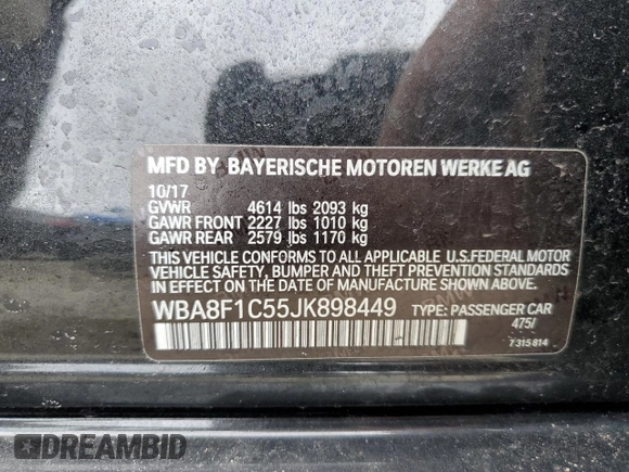 2018 BMW 3 Series with VIN WBA8F1C55JK898449, listed as a Copart auction lot 47786005 with 90,981 mi miles and Salvage title. Bid and sale history available at DreamBid. Image 12.