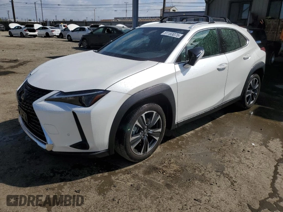 2024 Lexus UX with VIN JTHX6JBHXR2168962, listed as a Copart auction lot 51153075 with 7,080 mi miles and Salvage Title. Bid and sale history available at carsss.com. Image 1.