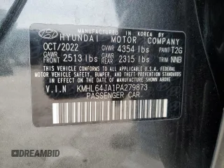 2023 Hyundai Sonata SEL with VIN KMHL64JA1PA279873, listed as a Copart auction lot 46593295 with 56,390 mi miles and Non Repairable. Bid and sale history available at DreamBid. Image 13.