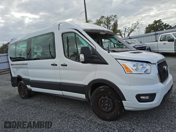 2021 Ford Transit Passenger XL with VIN 1FBAX2C87MKA03621, listed as a Copart auction lot 80461454 with 87,785 mi miles and Salvage Title. Bid and sale history available at DreamBid. Image 4.