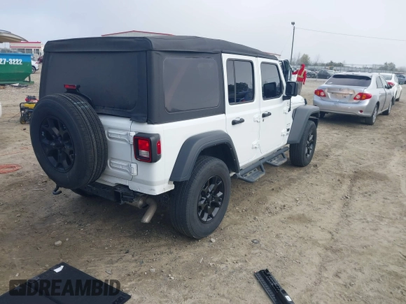 2021 Jeep Wrangler Unlimited Sport S z VIN 1C4HJXDN1MW822016, wystawiony jako IAAI lot #41792808 z przebiegiem 29 719 mil mil oraz . Historia ofert i sprzedaży dostępna na DreamBid. Obrazek 4.