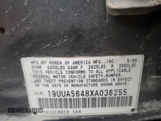 1999 Acura TL with VIN 19UUA5648XA036255, listed as a Copart auction lot 43504445 with 147,937 mi miles and Salvage Title. Bid and sale history available at carsss.com. Image 12.