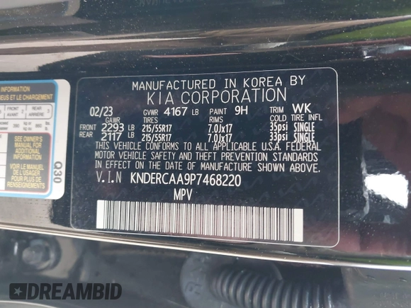 2023 Kia Seltos EX z VIN KNDERCAA9P7468220, wystawiony jako IAAI lot #38660032 z przebiegiem 13 077 mil mil oraz . Historia ofert i sprzedaży dostępna na DreamBid. Obrazek 9.