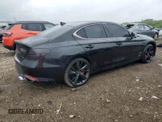 2022 Genesis G70 3.3T z VIN KMTG54TE0NU084384, wystawiony jako Copart lot #57788455 z przebiegiem 28 772 mil mil oraz Szkoda całkowita • Salvage title. Historia ofert i sprzedaży dostępna na DreamBid. Obrazek 3.