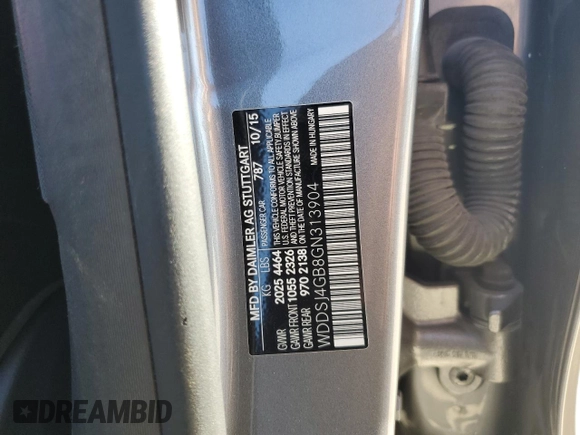 2016 Mercedes-Benz CLA 250 with VIN WDDSJ4GB8GN313904, listed as a Copart auction lot 40258654 with 116,191 mi miles and . Bid and sale history available at DreamBid. Image 12.