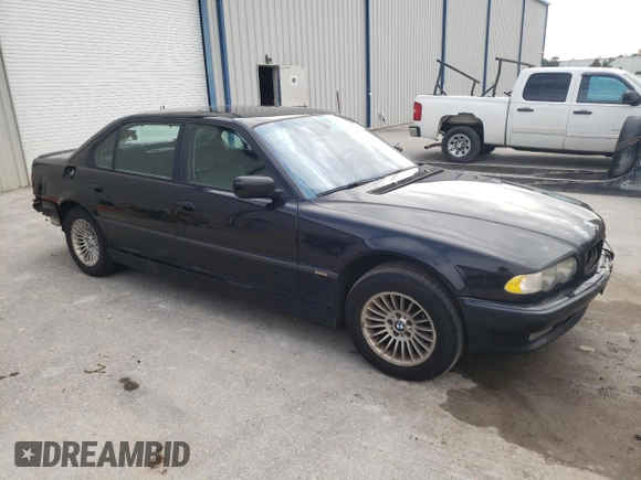 2001 BMW 7 Series 740iL with VIN WBAGH83471DP26417, listed as a Copart auction lot 74812174 with 281,722 mi miles and Non Repairable. Bid and sale history available at carsss.com. Image 4.