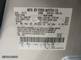 2013 Ford Edge SEL with VIN 2FMDK3JC8DBB01843, listed as a IAAI auction lot 42034502 with 165,671 mi miles. Bid and sale history available at carsss.com. Image 9.