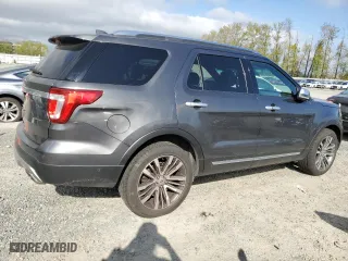 2017 Ford Explorer Platinum with VIN 1FM5K8HT0HGB15225, listed as a Copart auction lot 53121115 with 106,338 mi miles and Salvage Title. Bid and sale history available at carsss.com. Image 3.