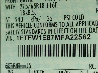 2021 Ford F-150 XL with VIN 1FTFW1E87MFA22562, listed as a IAAI auction lot 41686127 with 43,726 mi miles. Bid and sale history available at carsss.com. Image 9.
