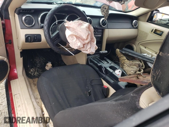 2005 Ford Mustang Deluxe with VIN 1ZVFT80N355197524, listed as a Copart auction lot 56963425 with 262,048 mi miles and Salvage title. Bid and sale history available at DreamBid. Image 8.