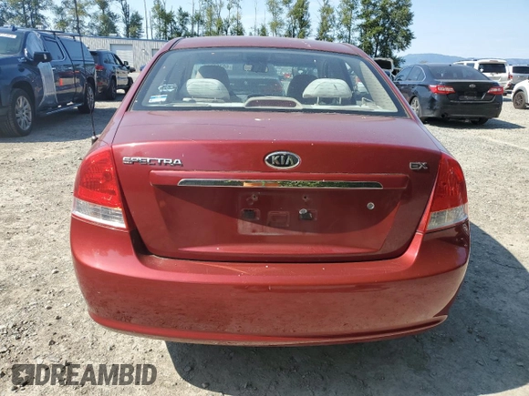 2007 Kia Spectra EX with VIN KNAFE121975376780, listed as a Copart auction lot 60738525 with 78,148 mi miles and Salvage title. Bid and sale history available at DreamBid. Image 6.