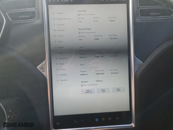 2016 Tesla Model S 90D with VIN 5YJSA1E22GF134784, listed as a Copart auction lot 47415305 with 111,174 mi miles and Salvage Title. Bid and sale history available at carsss.com. Image 9.