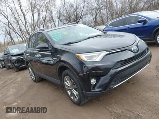 2017 Toyota RAV4 Hybrid Limited with VIN JTMDJREV7HD136797, listed as a IAAI auction lot 41733609 with 131,162 mi miles. Bid and sale history available at carsss.com. Image 1.