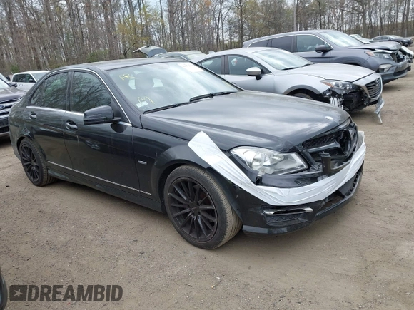 2012 Mercedes-Benz C-Class C 250 Sport with VIN WDDGF4HB6CA605476, listed as a IAAI auction lot 41974235 with 216,209 mi miles. Bid and sale history available at carsss.com. Image 1.