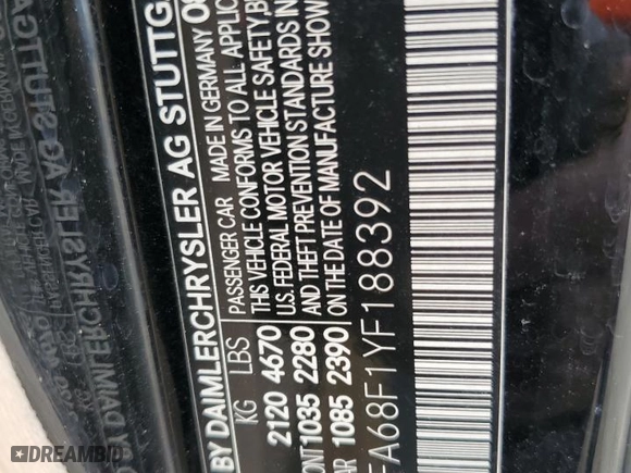 2000 Mercedes-Benz SL-Class with VIN WDBFA68F1YF188392, listed as a Copart auction lot 47620045 with 51,679 mi miles and Clean Title. Bid and sale history available at carsss.com. Image 12.
