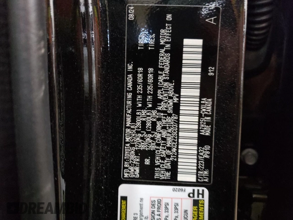 2025 Lexus NX 350h with VIN 2T2AKCEZ2SC037787, listed as a Copart auction lot 79583614 with 6,629 mi miles and Salvage Title. Bid and sale history available at DreamBid. Image 15.