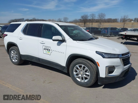 2022 Chevrolet Traverse LS with VIN 1GNEVLKWXNJ102005, listed as a IAAI auction lot 41797800 with 68,800 mi miles. Bid and sale history available at carsss.com. Image 1.