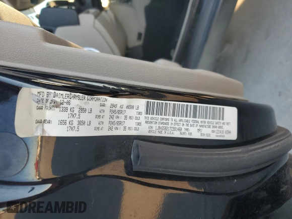 2007 Jeep Commander Limited с VIN 1J8HG58217C591460, выставлен на аукционе Copart как лот 44587295 с пробегом 246 933 миль миль и Списание • Salvage title. История ставок и продаж доступна на DreamBid. Изображение 13.