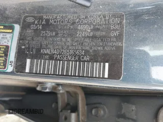 2014 Kia Cadenza Premium with VIN KNALN4D72E5165634, listed as a IAAI auction lot 40725189 with 126,993 mi miles. Bid and sale history available at carsss.com. Image 9.