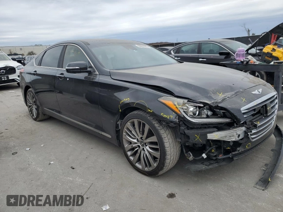 2017 Genesis G80 Ultimate with VIN KMHGN4JF5HU173281, listed as a Copart auction lot 88655005 with 188,294 mi miles and Salvage Title. Bid and sale history available at DreamBid. Image 4.