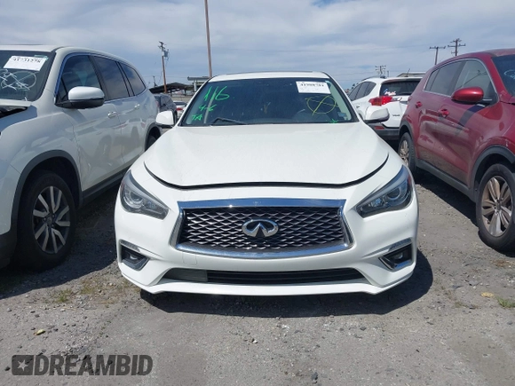 2020 Infiniti Q50 Edition 30 with VIN JN1EV7APXLM202808, listed as a IAAI auction lot 41988781 with 85,233 mi miles and . Bid and sale history available at DreamBid. Image 12.